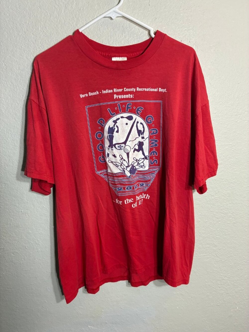 Hanes Vintage 2002 Good Life Games Vero Beach T-Shirt Red XL